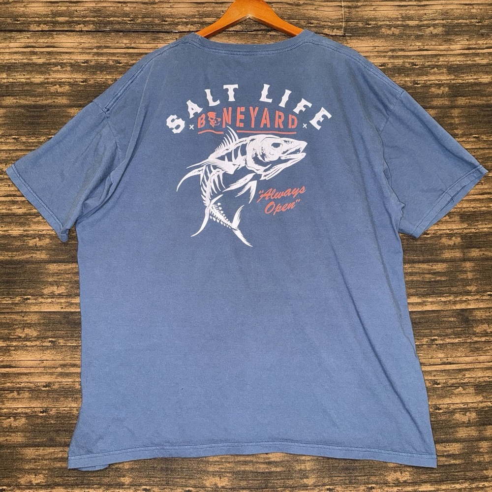 Salt Life Pocket T Shirt " Boneyard Always Open" Graphic Size 2XL